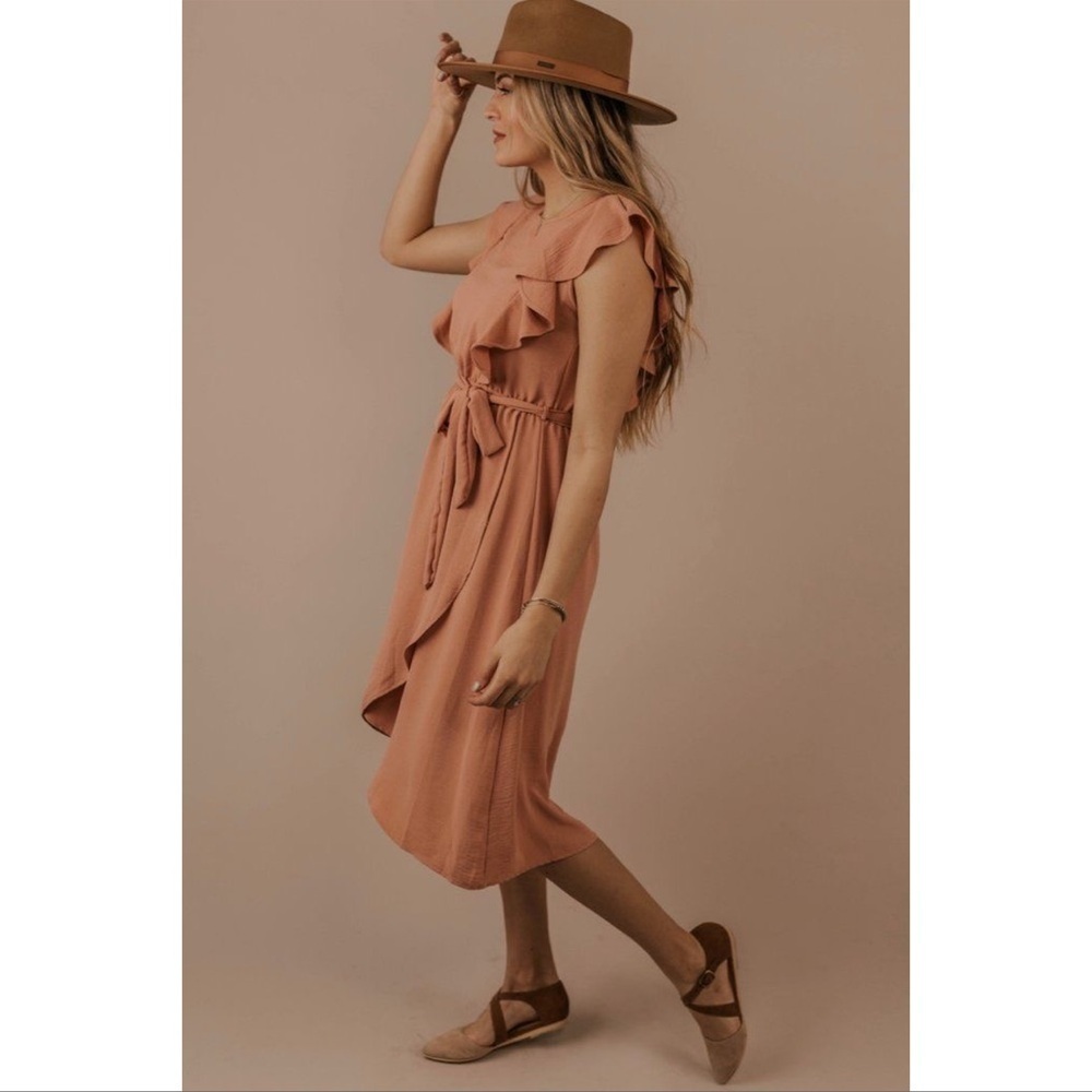 ROOLEE Dusty Pink Sleeveless Midi Dress